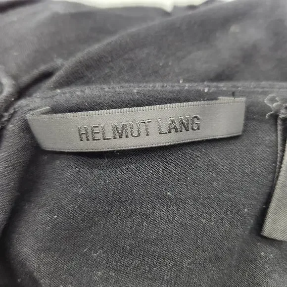 Helmut Lang Scala Dress Basalt Black Ruched Midi – Size Medium